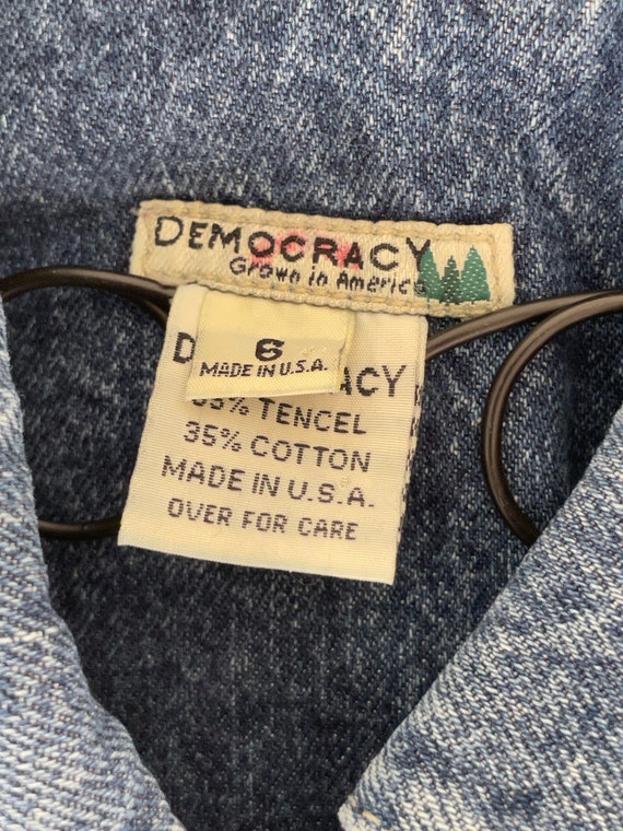 Vintage 90s Denim Jacket/90s Democracy Jean Jacke… - image 9