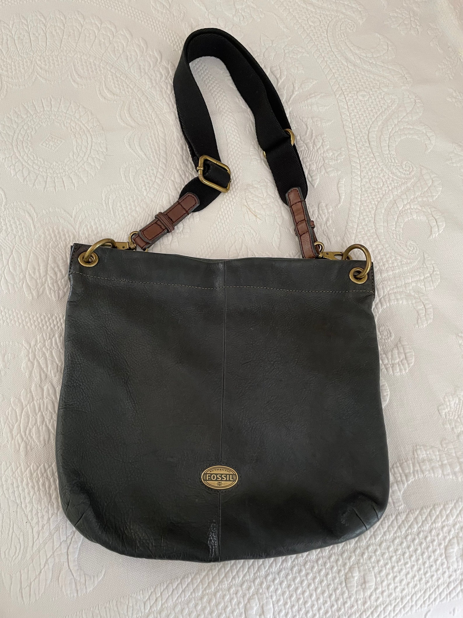 Vintage FOSSIL All Leather Deep Green Crossbody Bag FOSSIL | Etsy