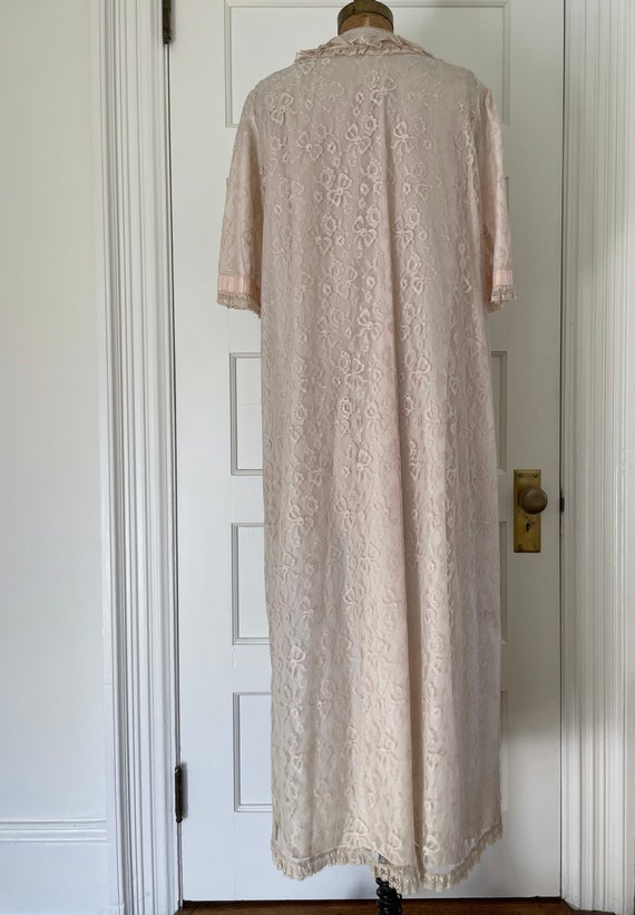 Vintage 60s Odette Barsa Lace Robe/Long Ecru Lace… - image 7