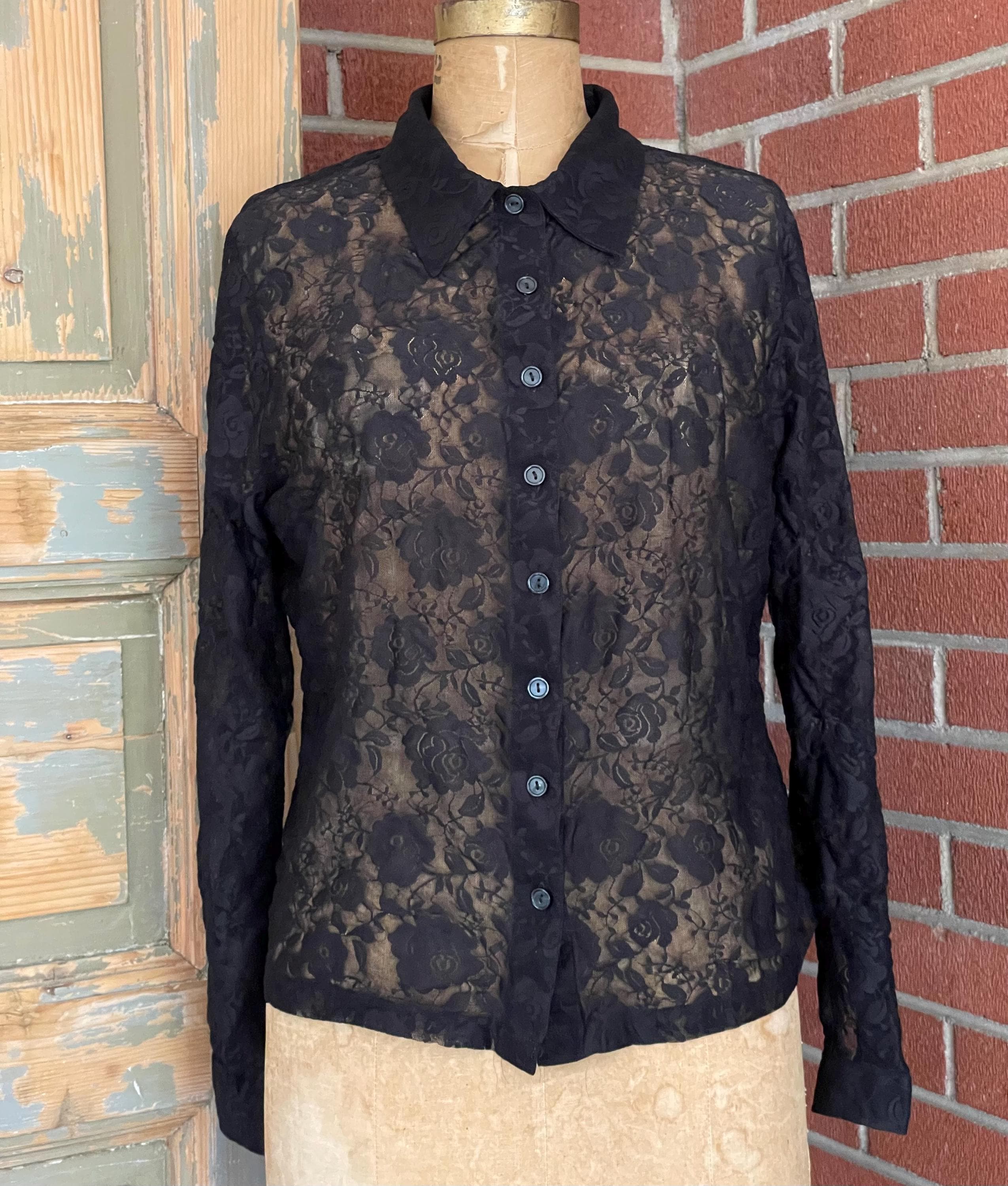 1990s Sheer Shirt - Etsy