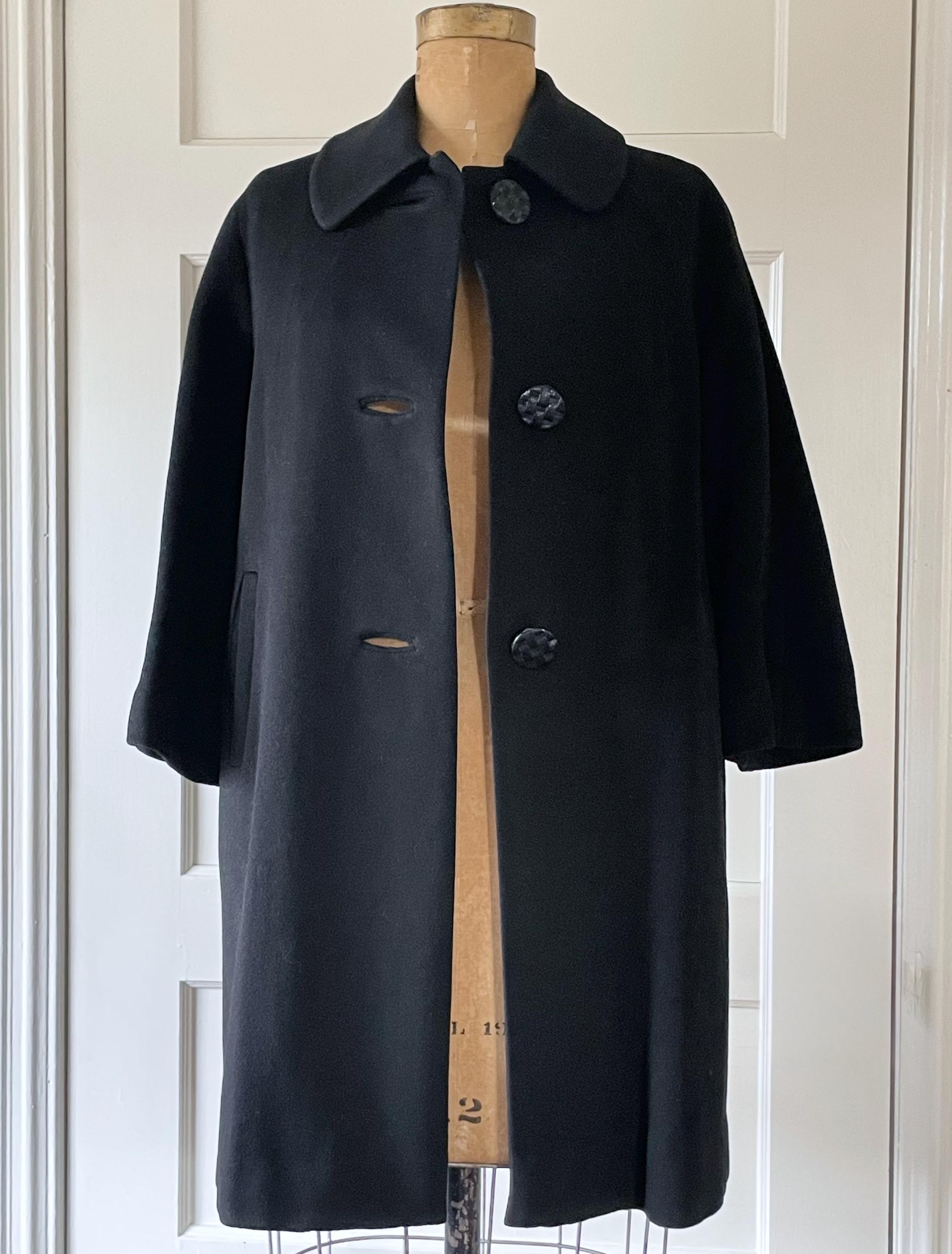 ヴィンテージ 60年代 レディース ブラック ウール コート | クラシック