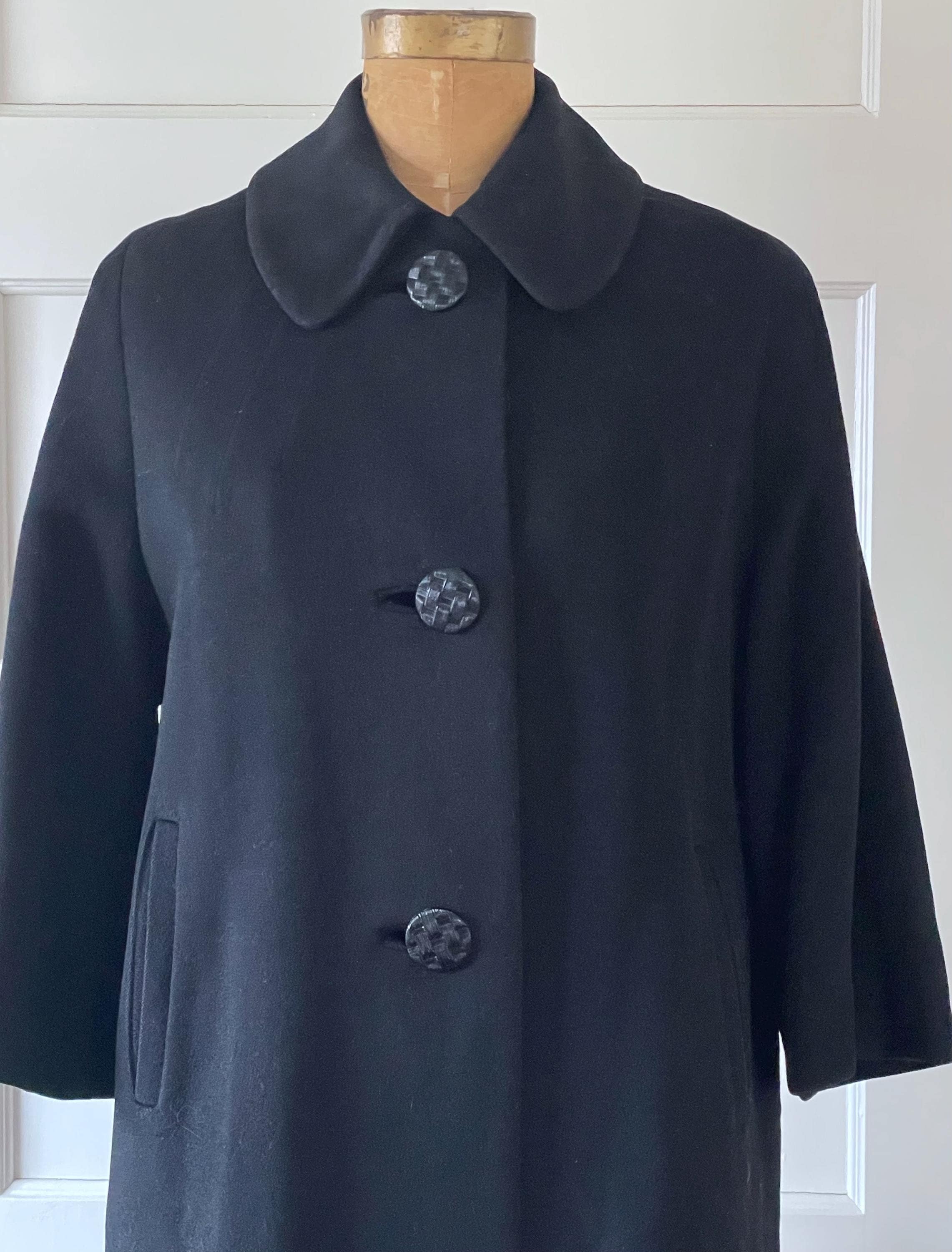 ヴィンテージ 60年代 レディース ブラック ウール コート | クラシック