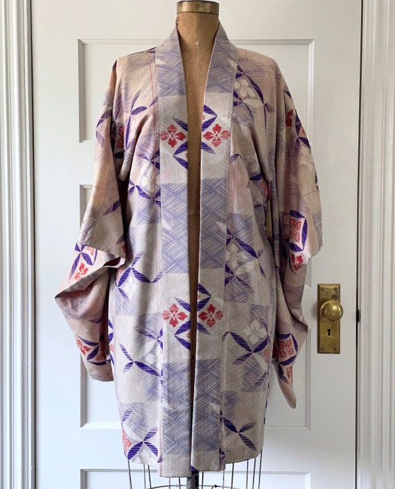 Vintage Silk Japanese Shibori Haori Kimono/Tradit… - image 4