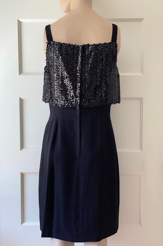 Vintage 60s Black Sequins Dress/60s Shelf Sequins… - image 9