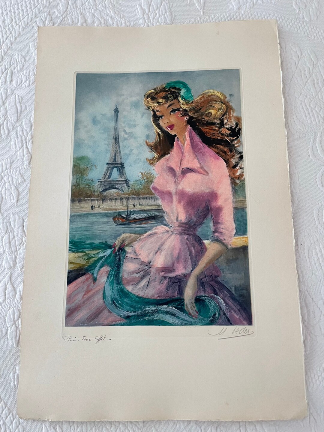 VINTAGE Mid Century French Eau Forte Originale by M Gedes/m Etsy