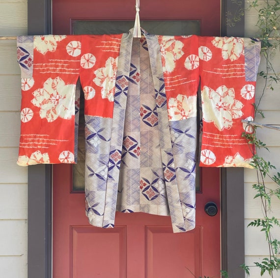 Vintage Silk Japanese Shibori Haori Kimono/Tradit… - image 3