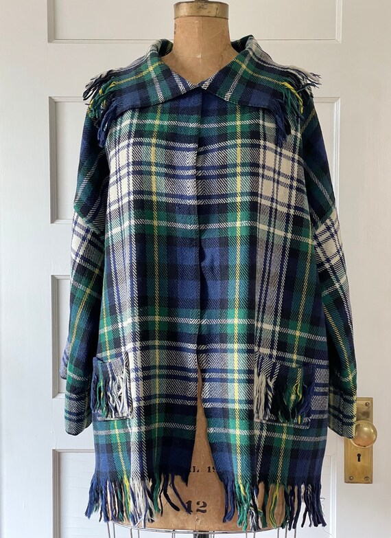 Vintage J.Jill Plaid Wool Blanket Jacket/Fall Plai