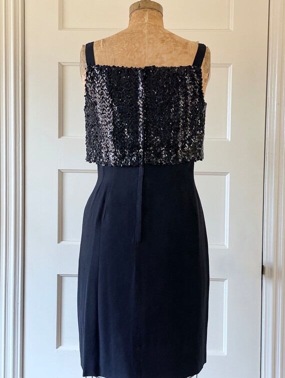 Vintage 60s Black Sequins Dress/60s Shelf Sequins… - image 4