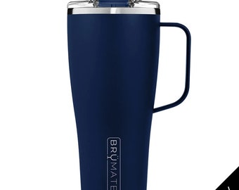 Custom Engraved Toddy XL 32 oz Leak Proof Mug - MATTE NAVY - Insulated Stainless for Coffee, Tea, Wine, Beer & Cocktails - Dark Blue