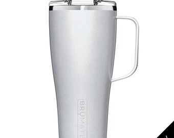 Custom Engraved Toddy XL 32 oz Leak Proof Mug - GLITTER WHITE - Insulated Stainless for Coffee, Tea, Wine, Beer & Cocktails