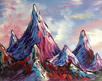 Oil Painting - Mystic Mountain - Original Landscape Oil Painting on Canvas