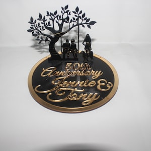 Anniversary Cake Topper, Personalized Cake topper, Custom Cake topper, Silhouette Cake Topper, 10th, 20th, 25th, 40th, 50th