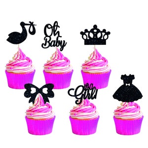 Oh Baby Cupcake Toppers It's a Girl Cupcake Toppers Cake Picks Decorations