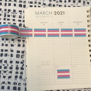 Transgender Flag stamp washi tape - exclusive
