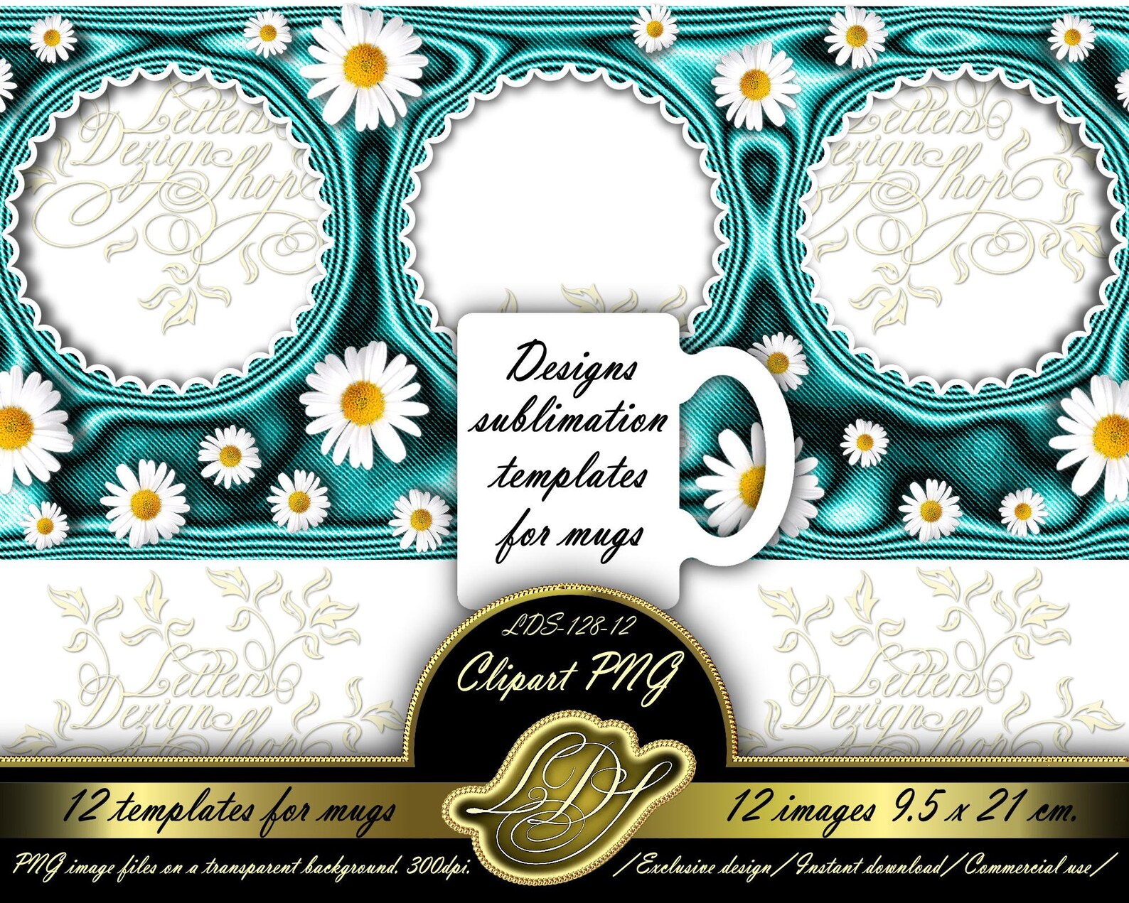 Buy 12 Sublimation TEMPLATES for Mugs Print 21x95 cm Decor Etsy