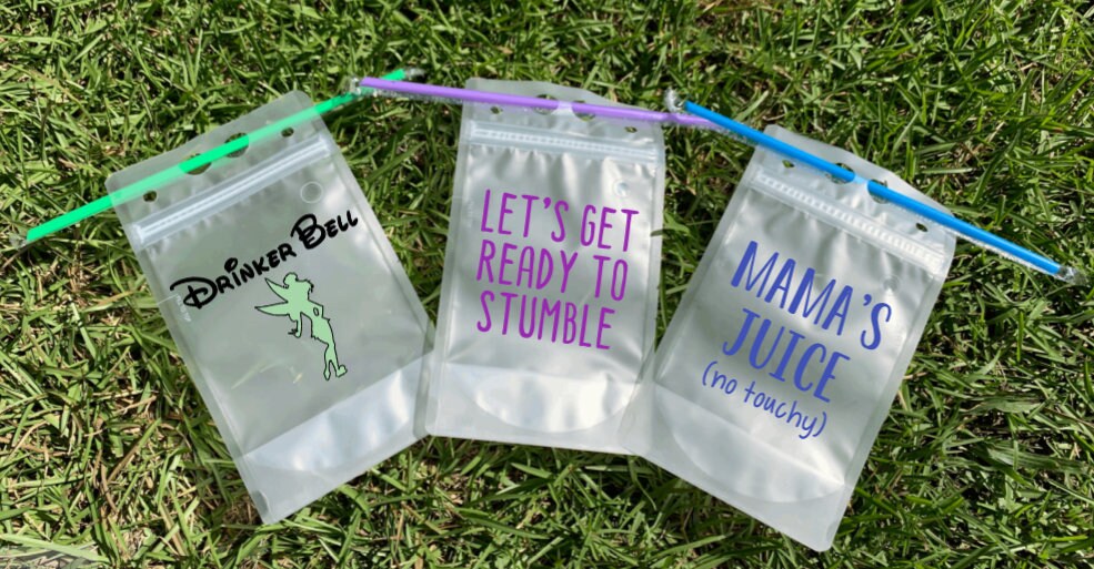 Adult Caprisun Reusable Drink Pouches With Colorful Straw Etsy