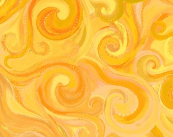 Cornsilk, Yellow Swirl, In Motion, Fabric By Melissa Marie Collins for Windham Fabrics