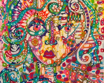 Colorful Abstract Art Painting - Original Acrylic Painting - 'Its Just ANXIETY'