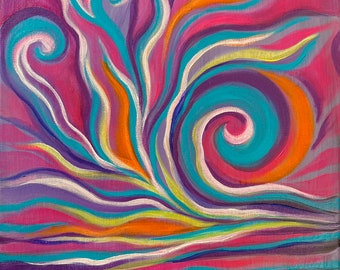 Colorful Swirls Art Painting - Original Acrylic Painting - 'In The Wake Swirl'