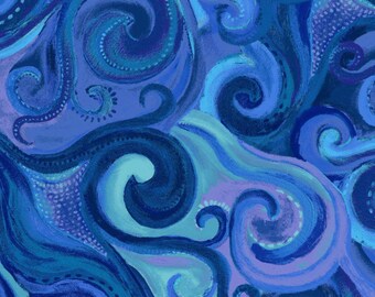 Night Sky, Blue Swirl, In Motion, Fabric By Melissa Marie Collins for Windham Fabrics