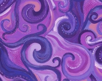 Violet, Purple Swirl, In Motion, Fabric By Melissa Marie Collins for Windham Fabrics