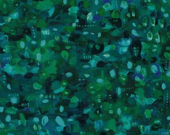 Treetop, Green and Emerald Flurry, In Motion, Fabric By Melissa Marie Collins for Windham Fabrics