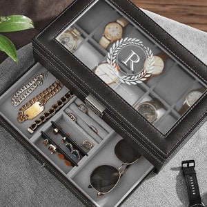 Personalized Wood Watch Box Customized Jewelry Case Watch 