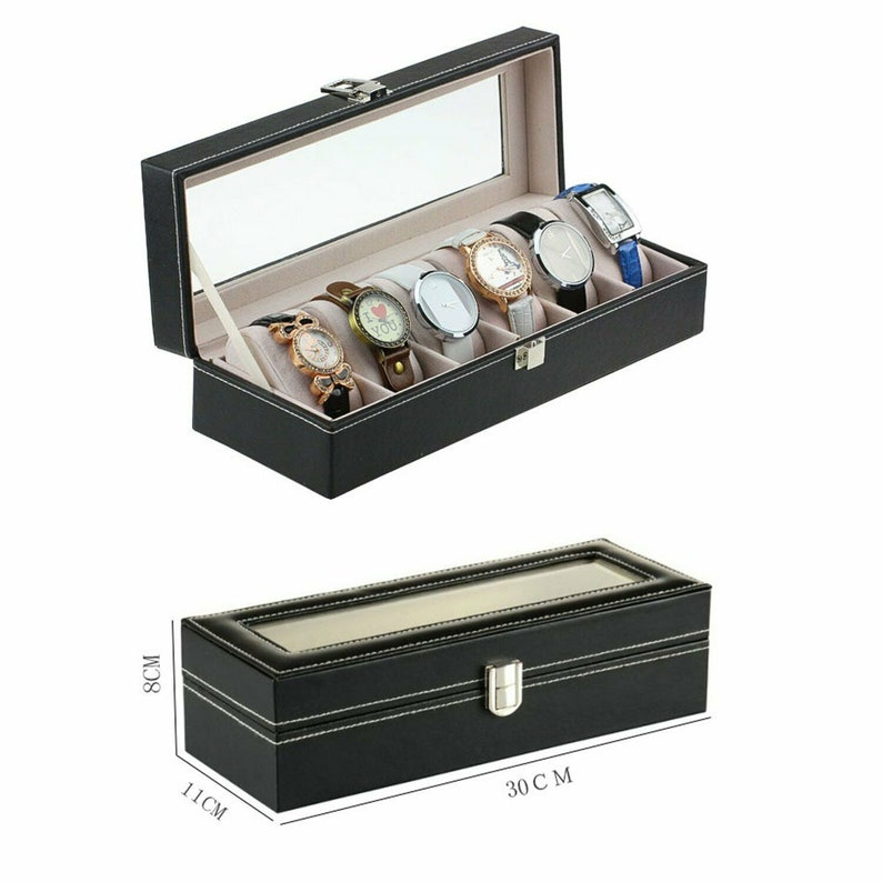 Valet Watch Box With 6 Compartment Men's Valet Watch Etsy