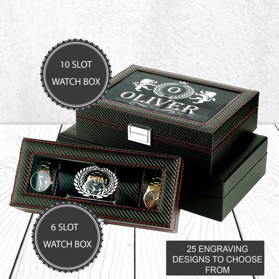 Engraved Watch Box Watch Box for Men Watch Holder Watch Etsy