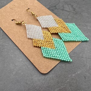 Earrings made of Miyuki beads