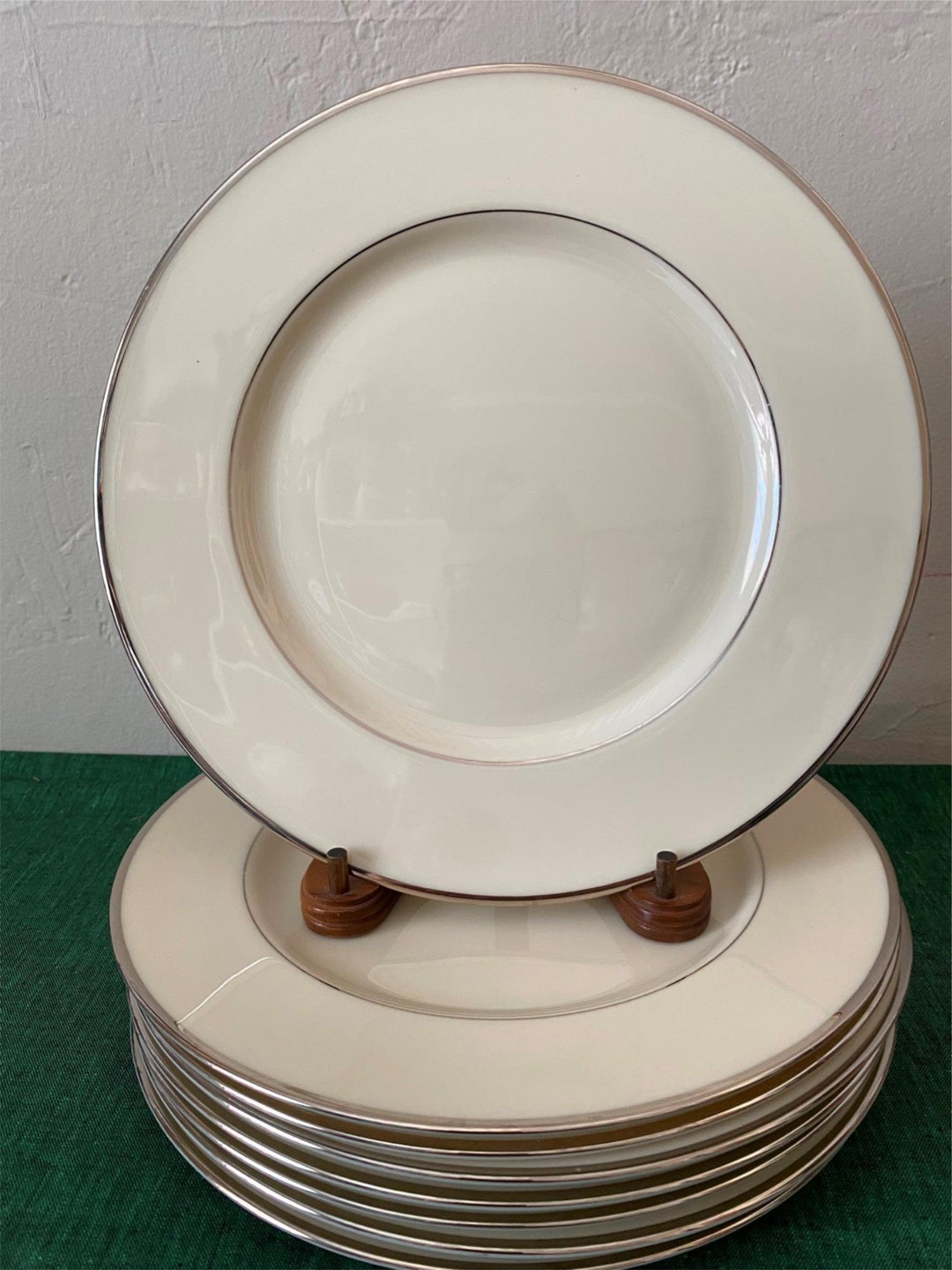 Lenox Bone China MONTCLAIR Platinum Dinner Plates X4 Etsy