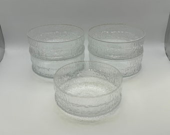 Set of 5 Iittala Finland Glass ASLAK Fruit / Dessert Bowls