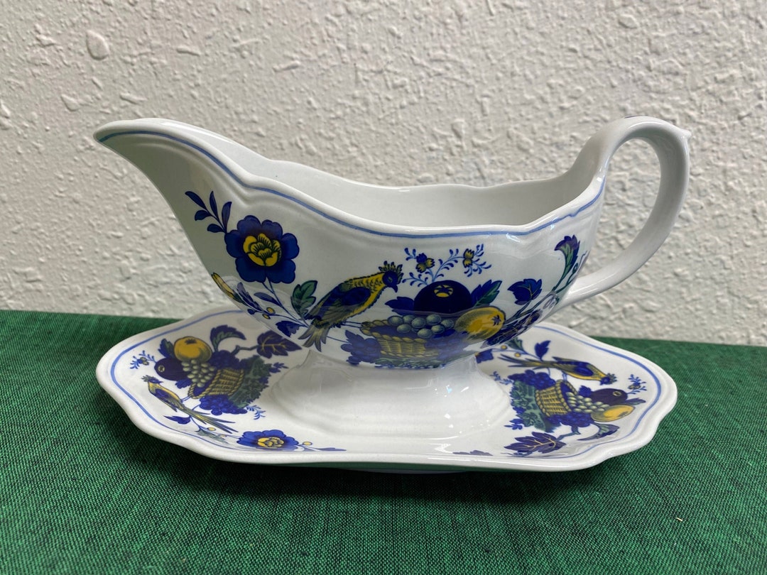 Spode BLUE BIRD Gravy Boat With Underplate England Fine Stone Etsy