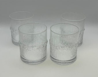 Set of 4 Iittala Finland Glass NIVA Old Fashioned Glasses