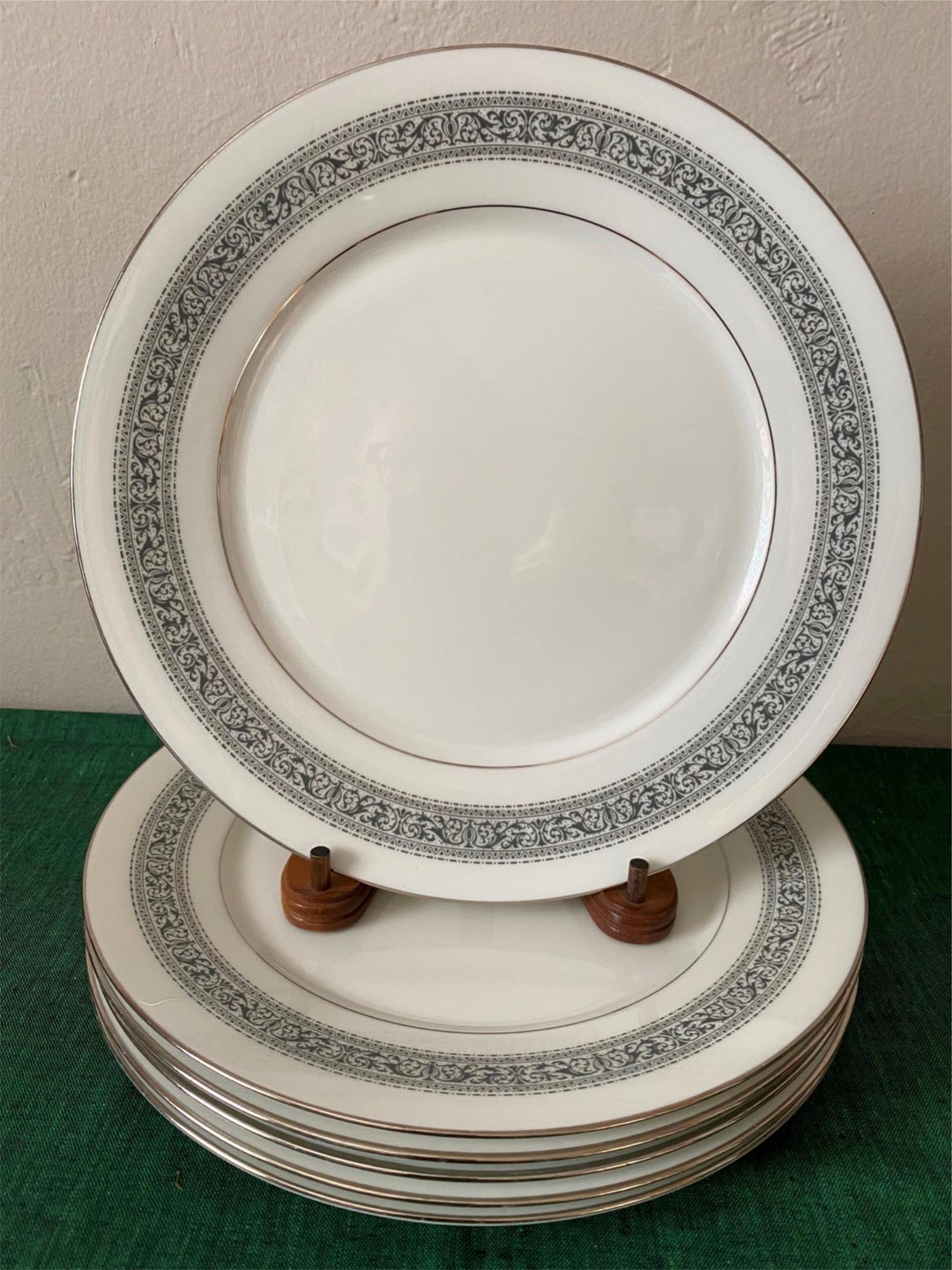 Lenox OXFORD Bone China FILIGREE Dinner Plates X6 Made in the Etsy