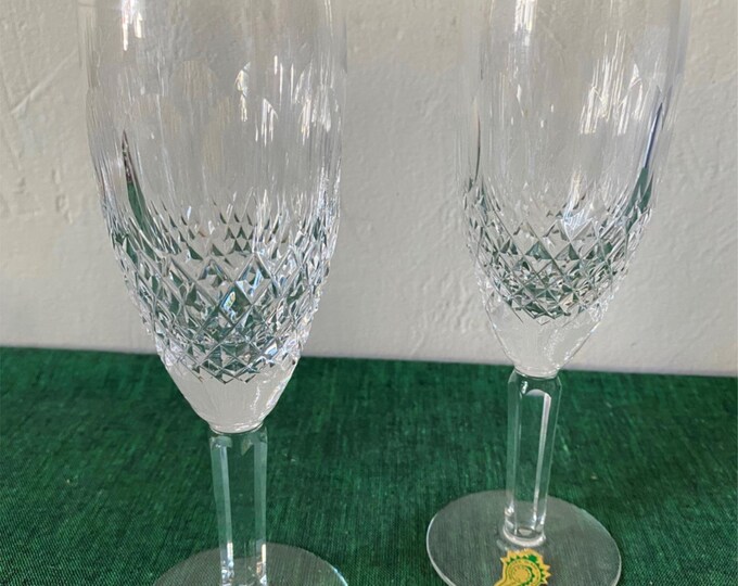 Waterford Crystal COLLEEN Tall Stem Champagne Glasses Flutes X2 Etsy