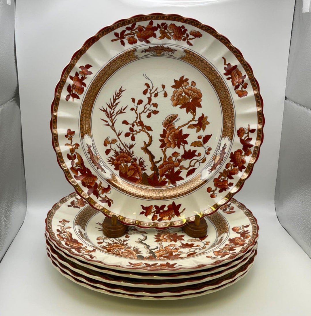 Set of 6 Spode INDIAN TREE Dinner Plates Made in England Etsy