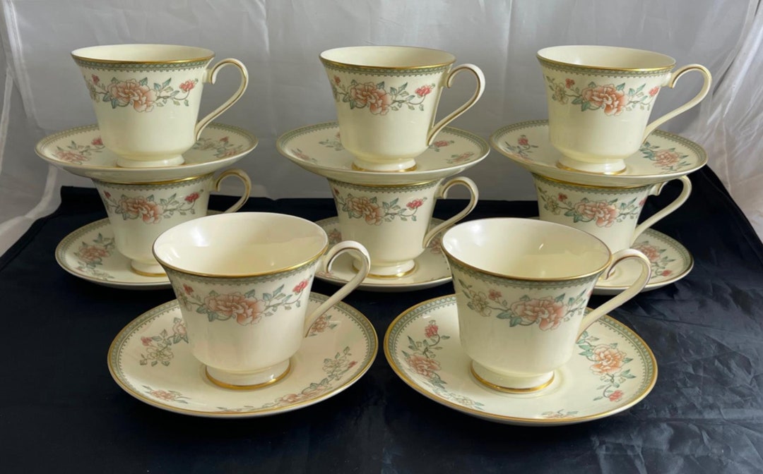 Set of 6 Minton Bone China JASMINE Cups & Saucers FINE BONE Etsy