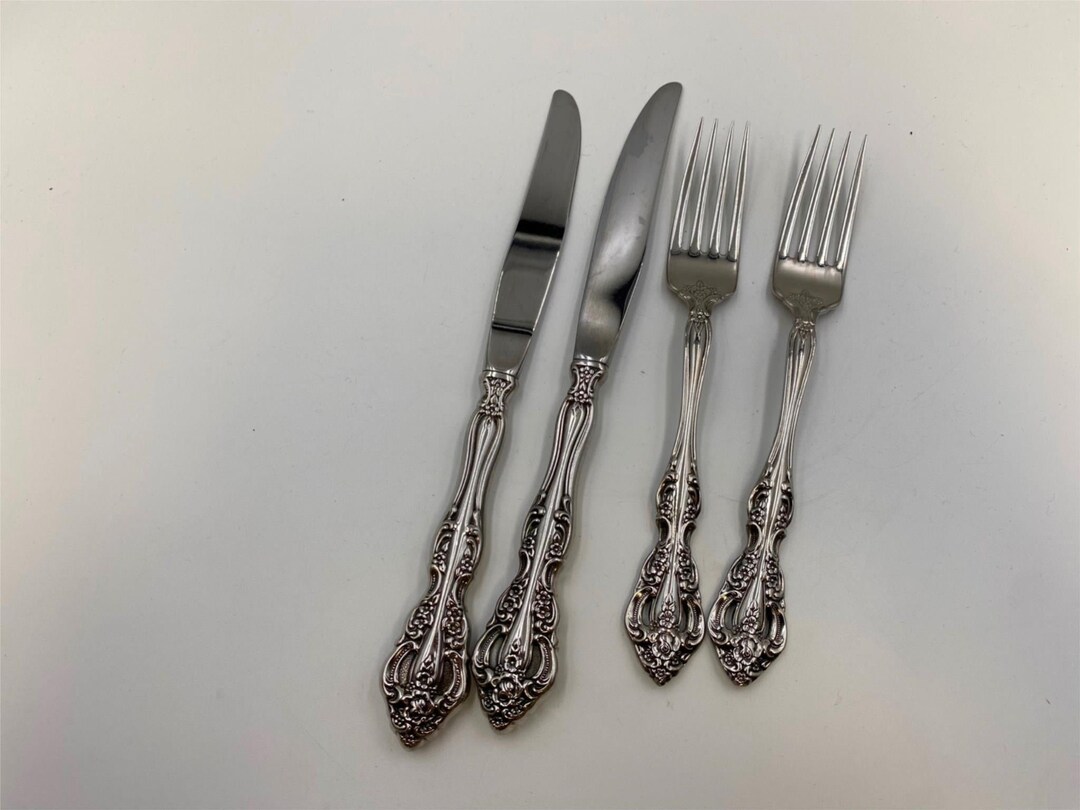 Oneida Stainless Steel MICHELANGELO 2 X Dinner Forks & Knives Etsy