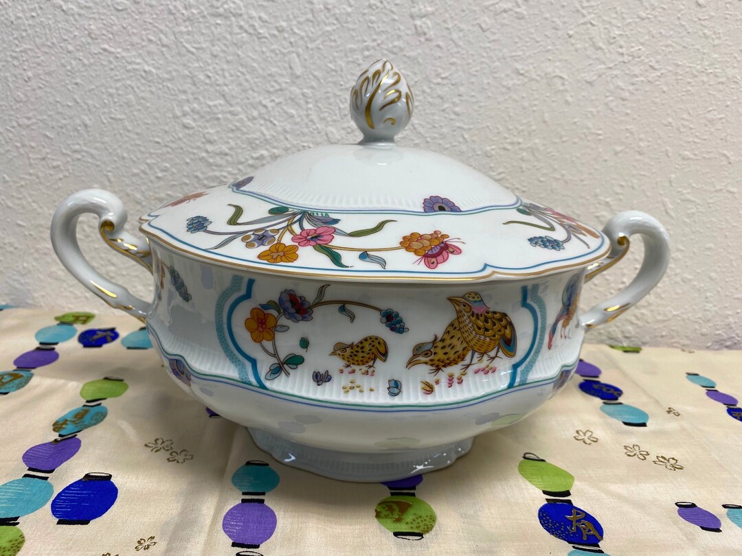 Haviland Limoges France GOLDEN QUAIL Large Covered Server TUREEN Etsy