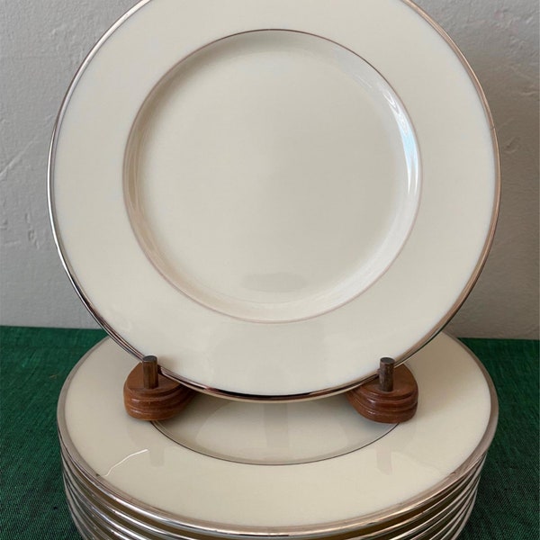 Lenox Bone China MONTCLAIR Platinum Salad Dessert Plates x4