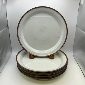 Set of 5 Dansk Denmark BROWN MIST Dinner Plates #