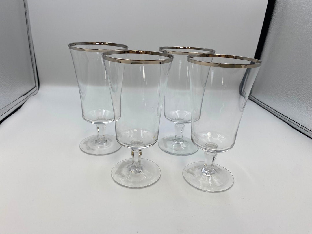 Set of 4 Lenox Crystal SOLITAIRE PLATINUM Iced Beverage Glasses Etsy