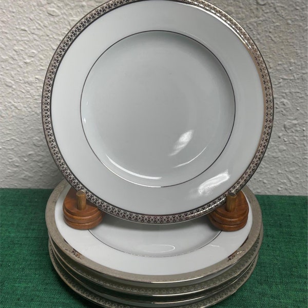 Set of 5 Haviland Limoges SYMPHONIE PLATINE Bread & Butter Appetizer Plates