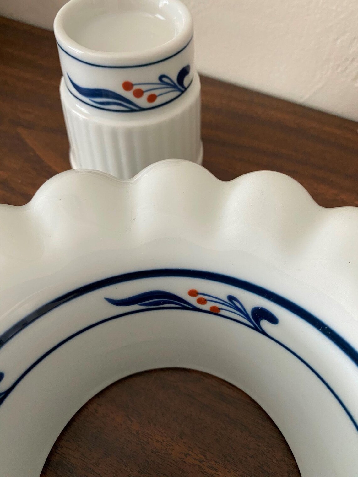 DANSK MARIBO Blue & White Bundt Cake / Jello Mold W Cup/base Etsy