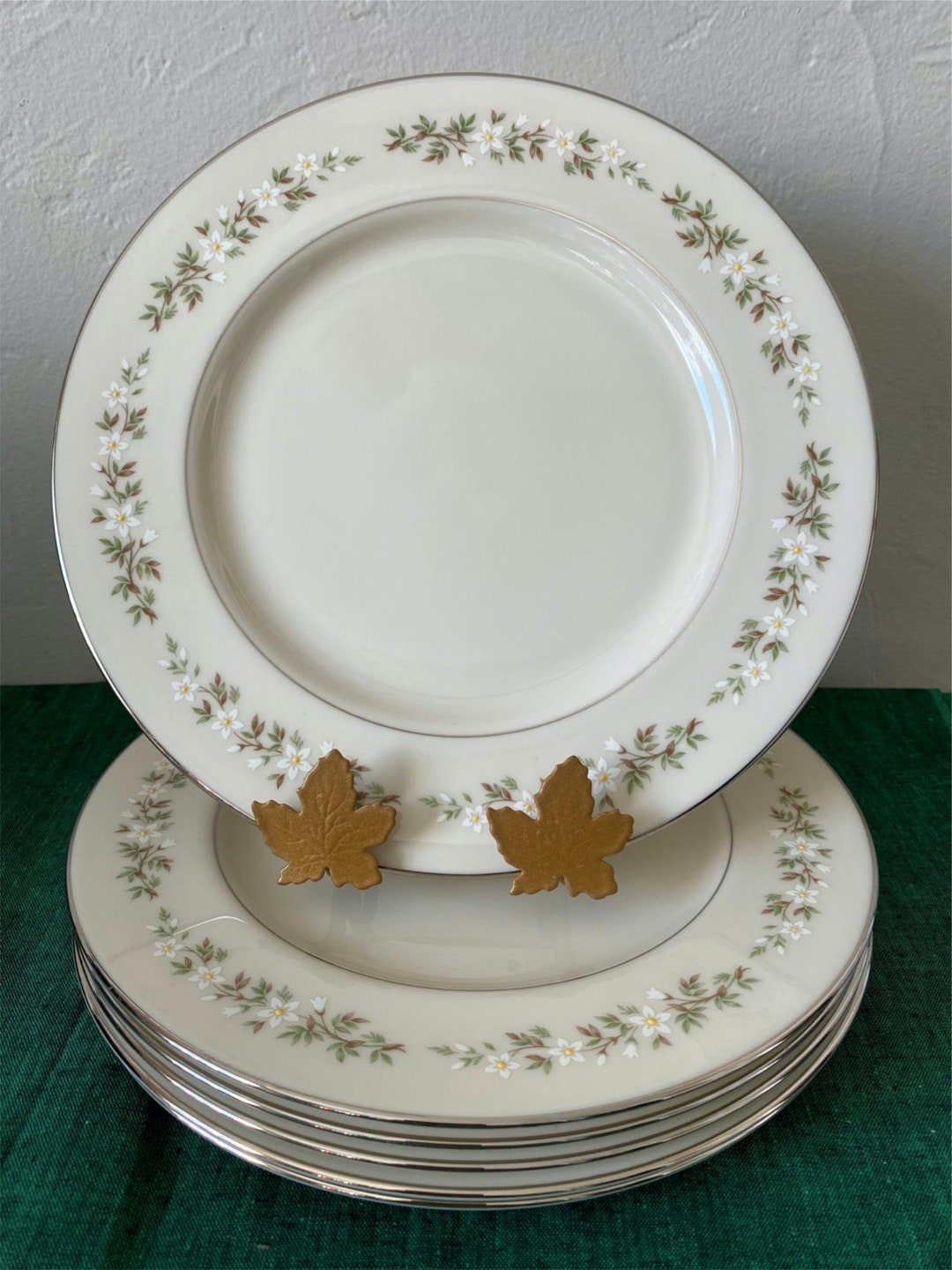 Lenox Bone China BROOKDALE Dinner Plates X6 Etsy