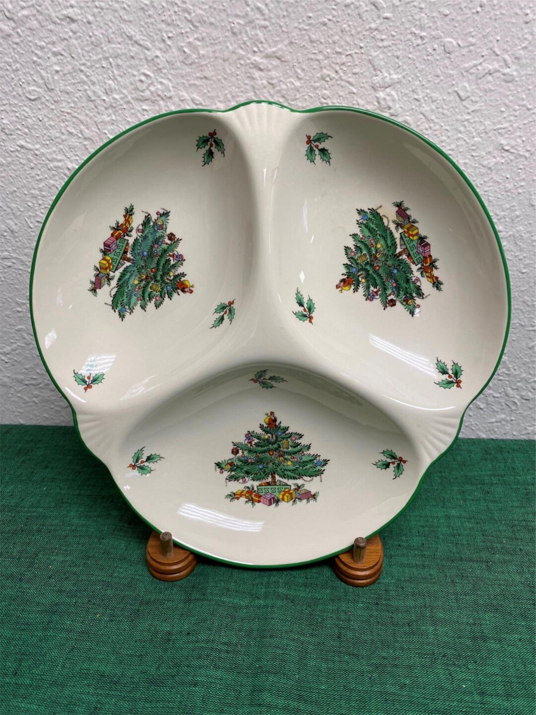 Spode CHRISTMAS TREE 3 Part Relish Multi Purpose Server Made Etsy