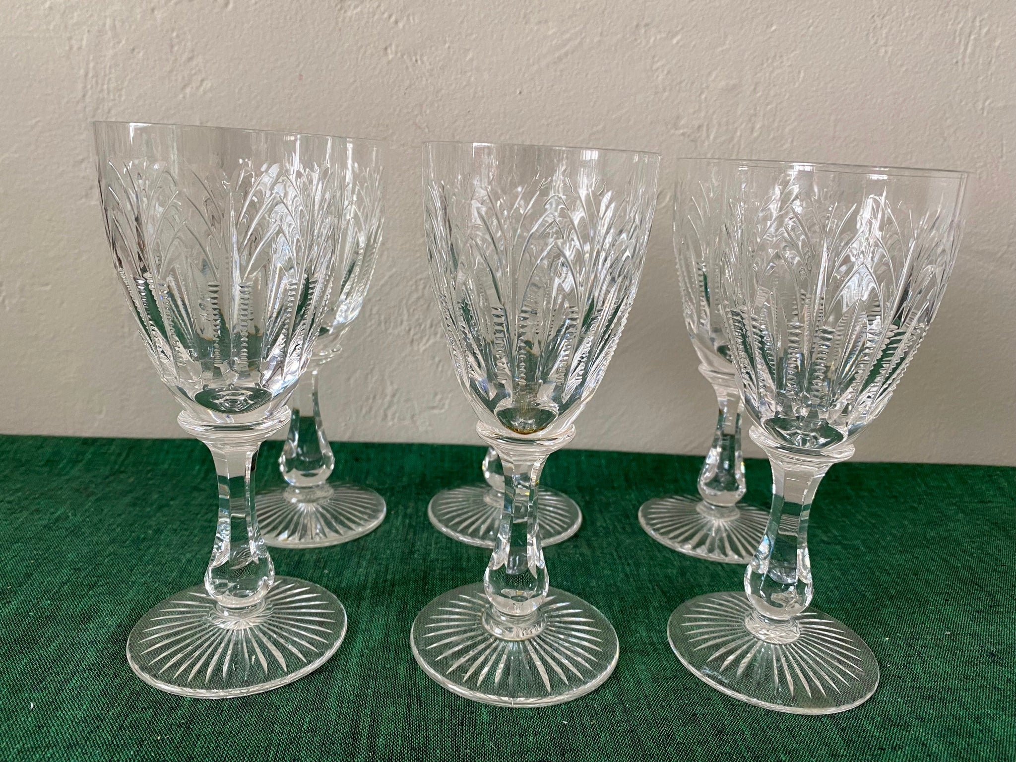 STUART Crystal Wine Glass / Glasses 6 1/2" 1st CHURCHILL Cut 