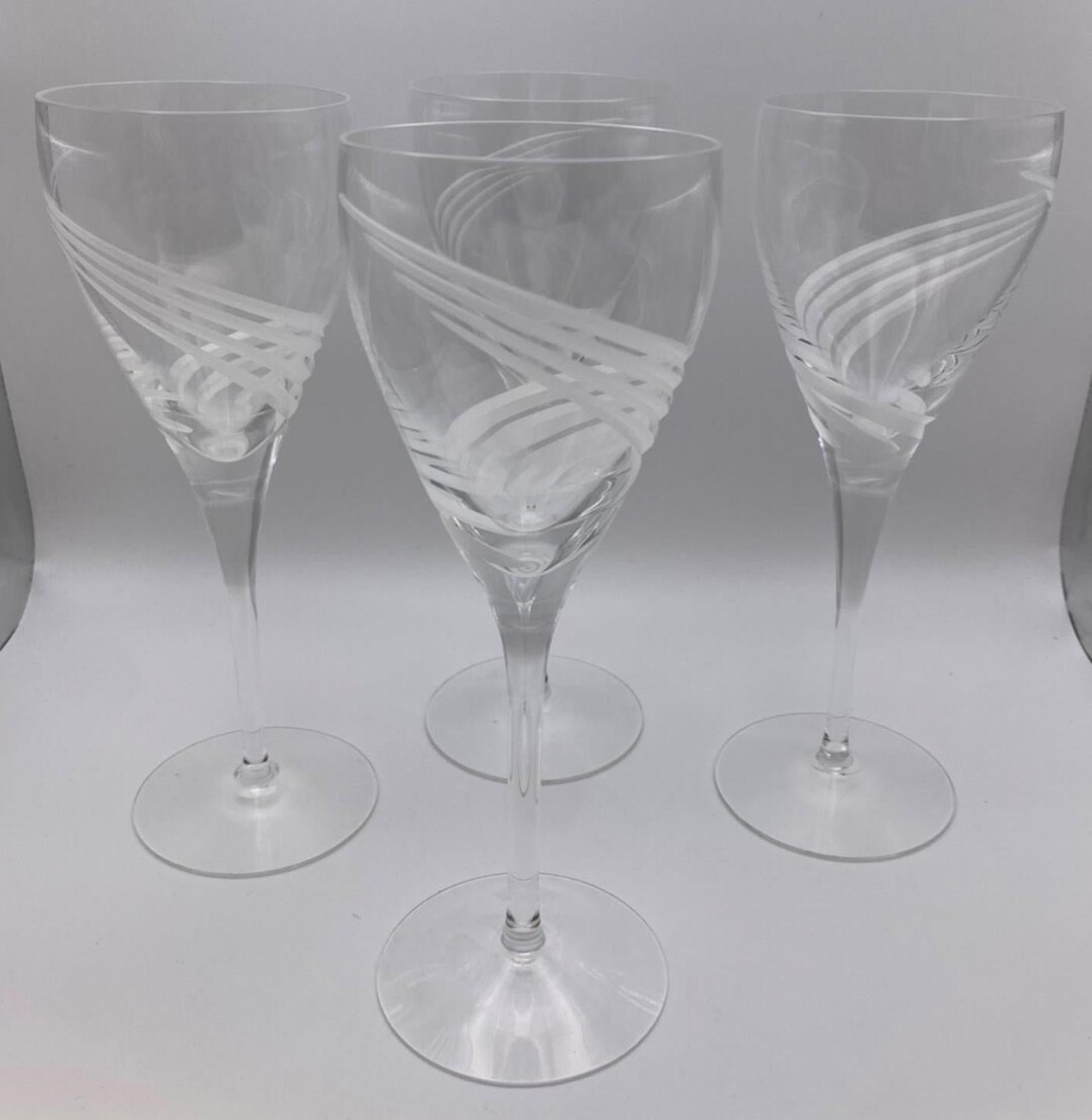 Lenox Crystal WINDSWEPT Set of 4 X Wine Glasses Etsy