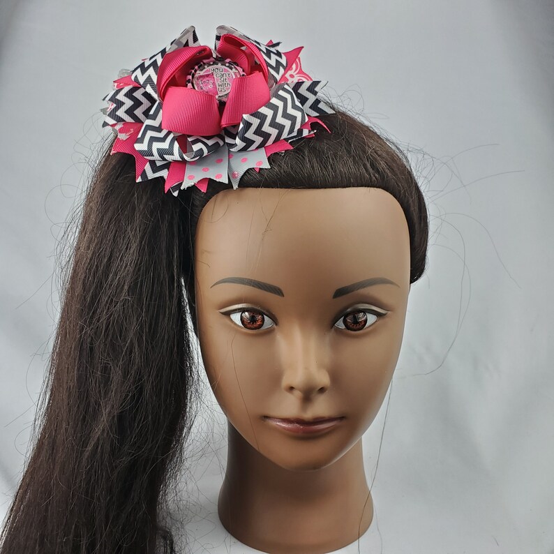 Mean Girls Stacked Boutique Hairbow Burn Book Hairclip Toddler Girl Pink Black Bow You Can/'t Sit With Us
